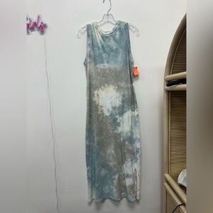 Universal Thread Tie-Dye Maxi Dress - Blue, Gray, Cream